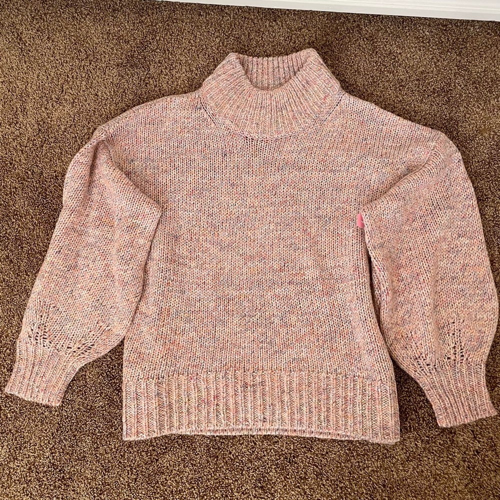 Ann Taylor Soft Pink Cowl Neck Sweater